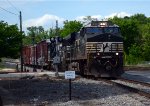 NS yard job E19 seen earlier in this album with cars FOR CSX now returns with cars FROM CSX.  Crossing Washington St. headed back to Montview Yard